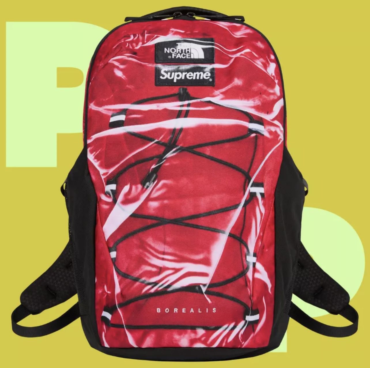 Supreme The North Face Printed Borealis Trompe L'oeil Backpack (Red)