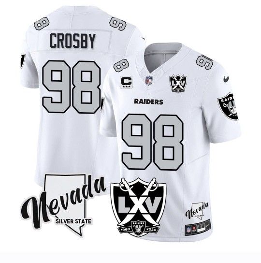 MEN’S GREY MAXX CROSBY LAS VEGAS RAIDERS STITCHED JERSEY $50. CASH PLEASE!!