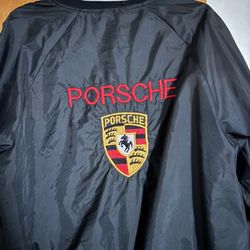 Porsche Jacket Men’s Vintage Nylon Xl  Tag Jacket Push Button