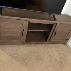 Solid Wood TV Cabinet: 2 New Fire Sticks and Fire TV Included!