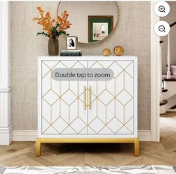 White & Gold Cabinet 
