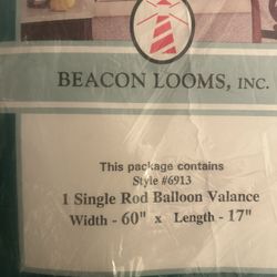 Powder Blue Single Rod Balloon Valance 60x 17 