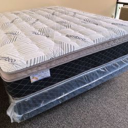 King Bamboo Plush Comfort Europillow Top 12inch Mattress!!
