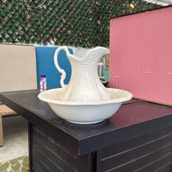 Vintage Porcelain Pitcher And Bowl