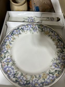 Wedding Fancy Antique Cake Plate And Serving Platter Server Floral Pattern