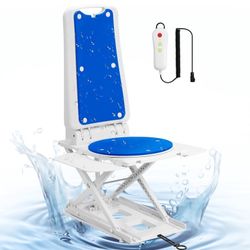 Sunderwell Electric Chair Bath Lift for Senior,Remote Control Floor with Padded Backseat
