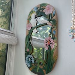 Tropical Wood Carved Mirror 