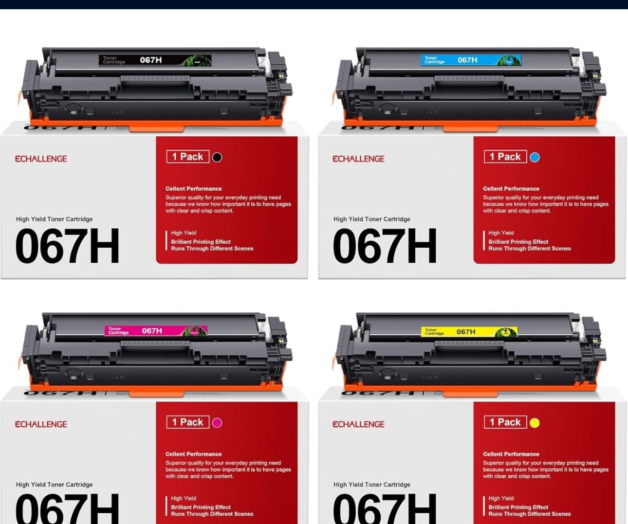 New Toner Cartridge Set Compatible Canon 067 & 067H LBP633Cdw LBP632Cdw MF656Cdw