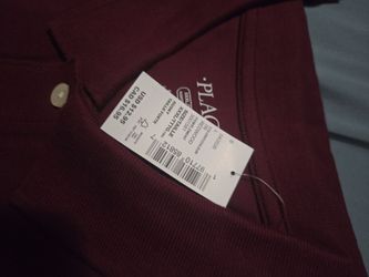 2 burgundy polos size 18