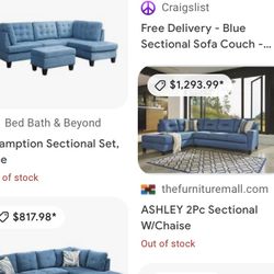 Blue Sectional Couch Set Local Delivery 🚚 💨