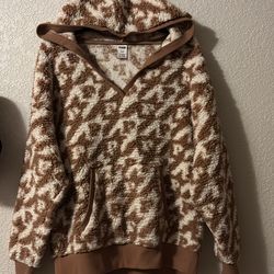 Pink. Sweater w/ Hoodie. Size Small