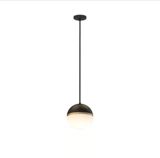 3 Pack Orein1 Light Matte Black Globe Integrated LED Pendant Light