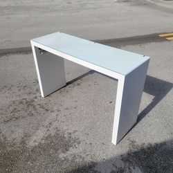 White Desk with Glass Top