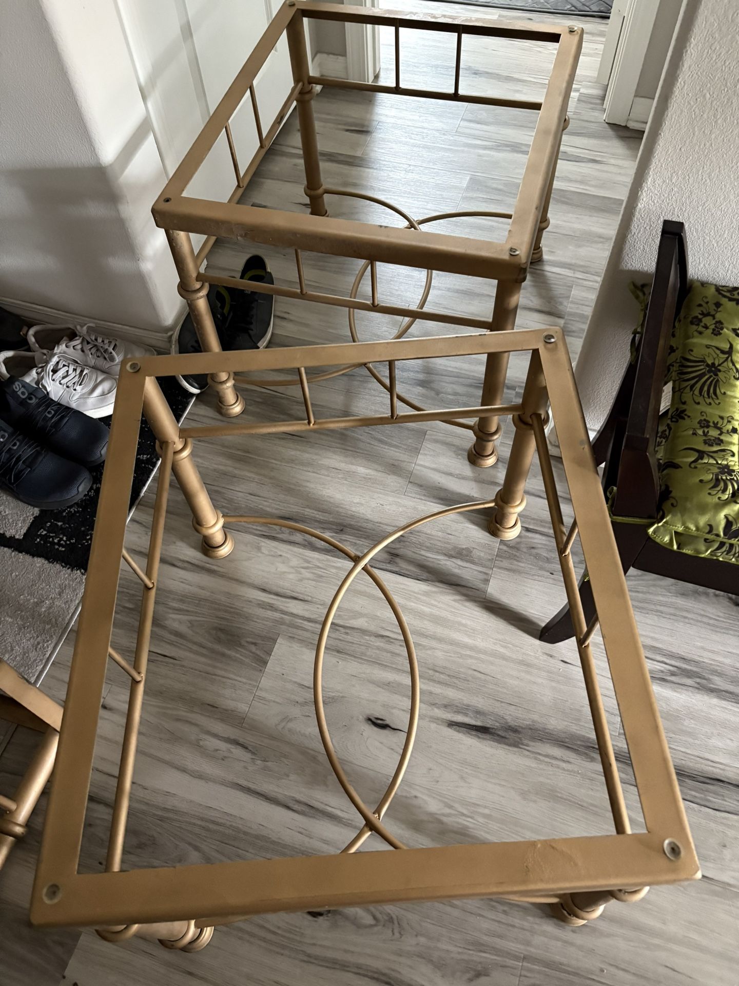 Two End Table Bases. No Glass Top