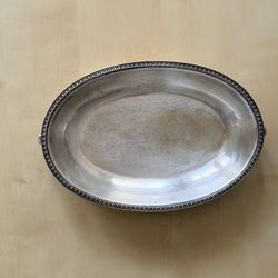 Elegant Antique Style Silver-Plated Small Platter - Double Handled