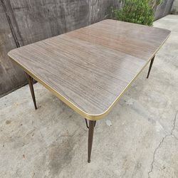 Mid Century Dining Table, Formica Wood Grain
