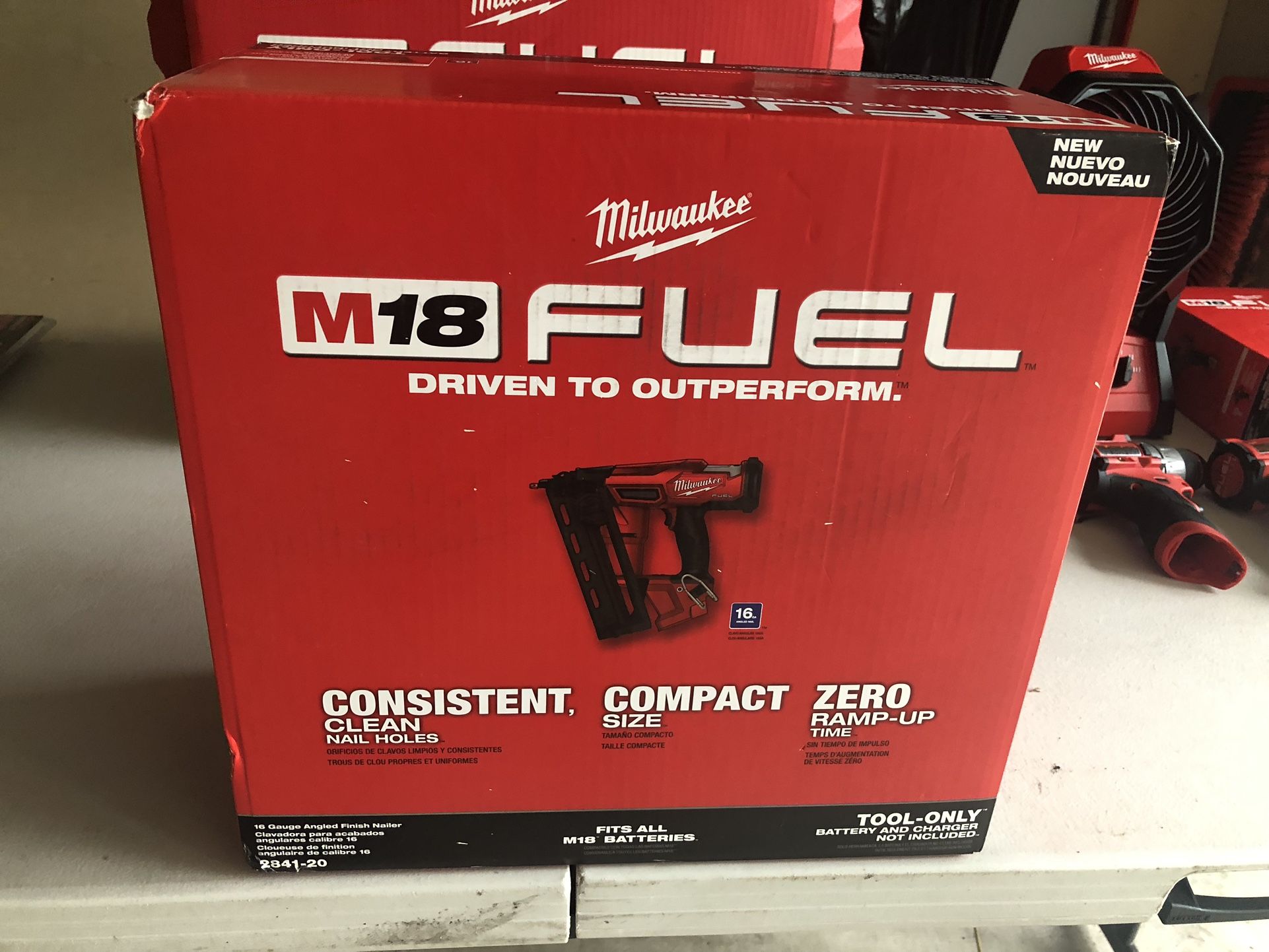 Brand New Milwaukee M18 FUEL 18-Volt Lithium-Ion Brushless Cordless Gen II 16-Gauge Angled Finish Nailer (Tool-Only)