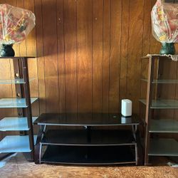 2 Corner Shelves And TV Stand