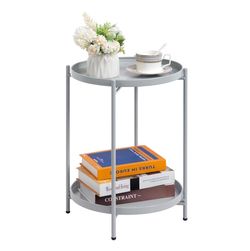 HollyHOME 2-Tier Round Side Table