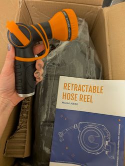 Retractable hose reel w/hose- brand new