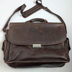 Vintage Hartmann Leather Briefcase Messenger Bag Brown Distressed