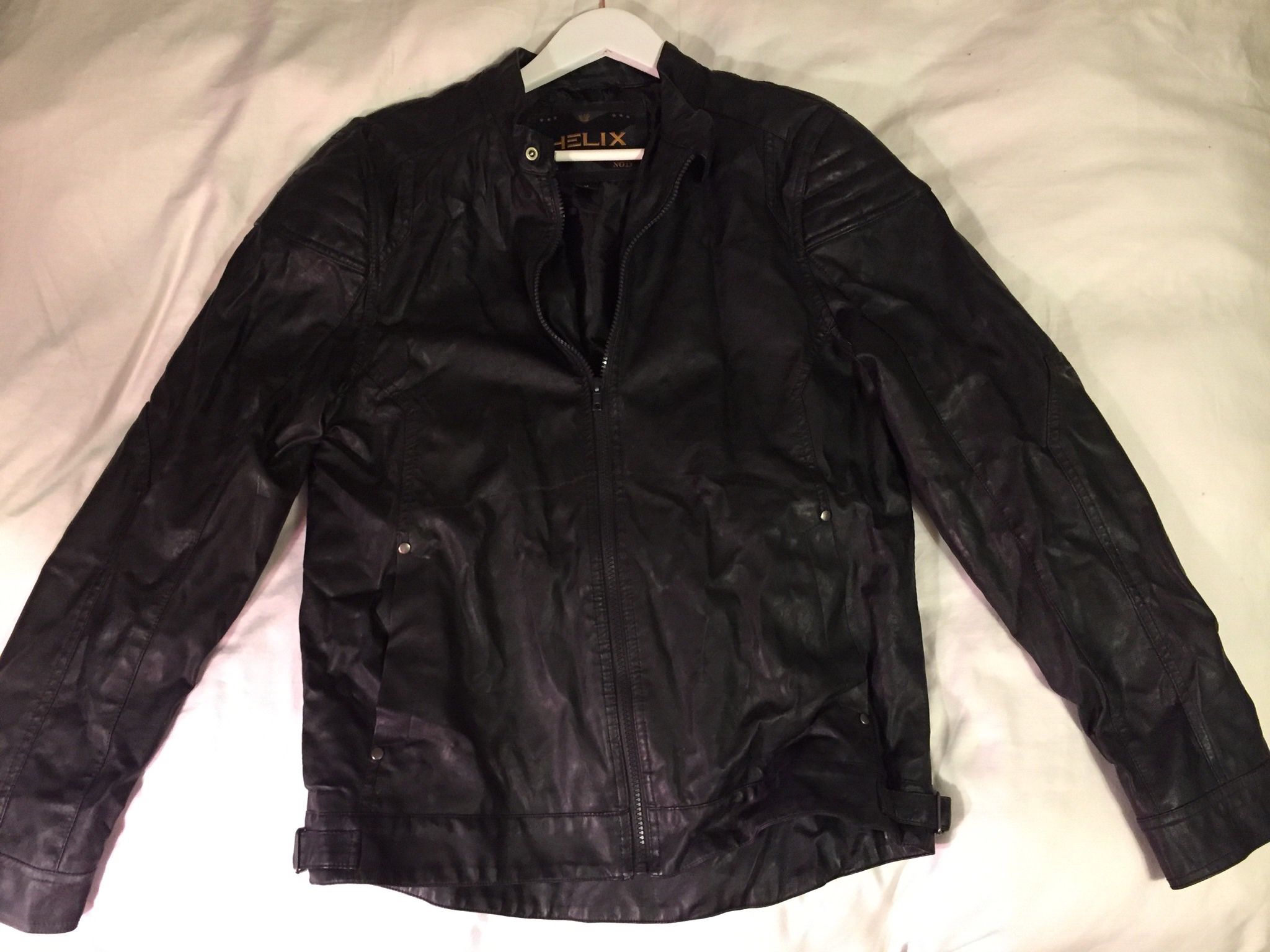 Men’s m Black Vegan Leather Jacket - Helix