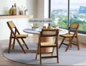 VINGLI 2-Pack Rattan Folding Chair, 360° Swivel Backrest, Rubberwood Frame, Walnut I have 2 sets for the price of one