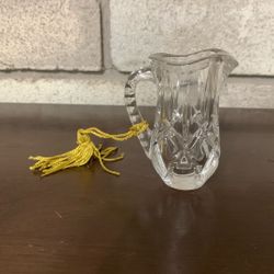 Vintage Gorham Crystal Mini Lady Anne Pitcher Christmas Tree Ornament Original Box Tassel Made in Germany