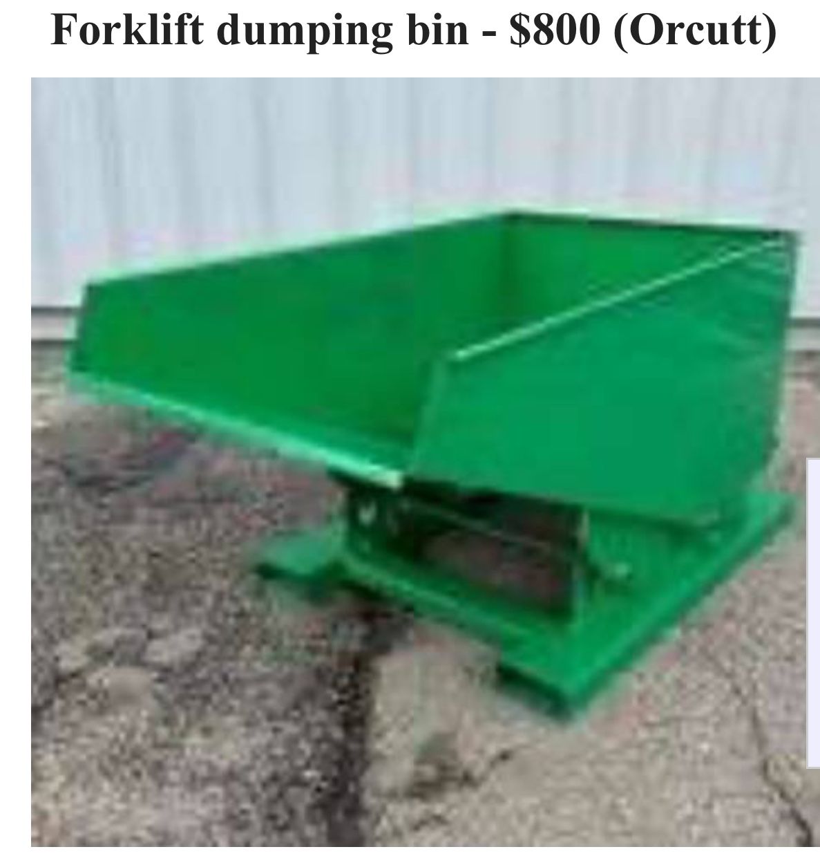 Forklift Self Dumping Dumpsters