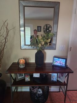 Console table and mirror