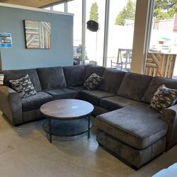 Dark Grey Sectional Couch (in Store) New