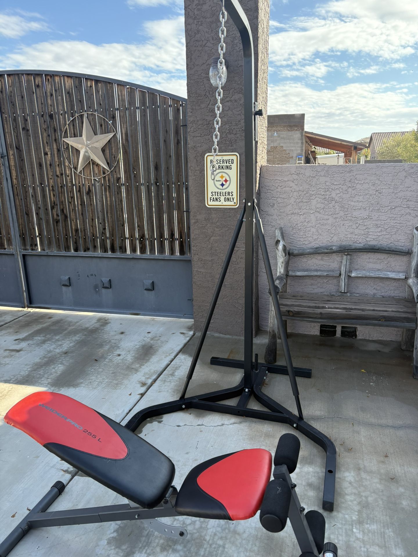Nice HD Punching Bag & WeiderPro Weight Bench