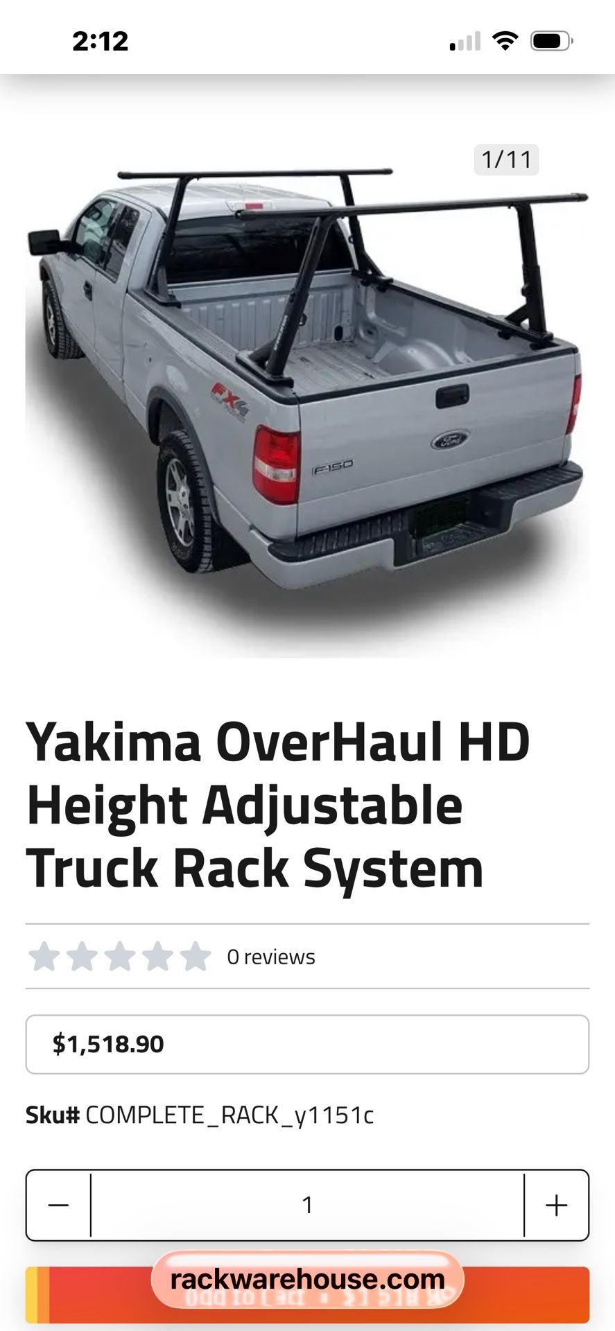 Yakima Kayak Rack Set for Truck