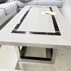Cocktail Coffee Table H Wood and Metal Base