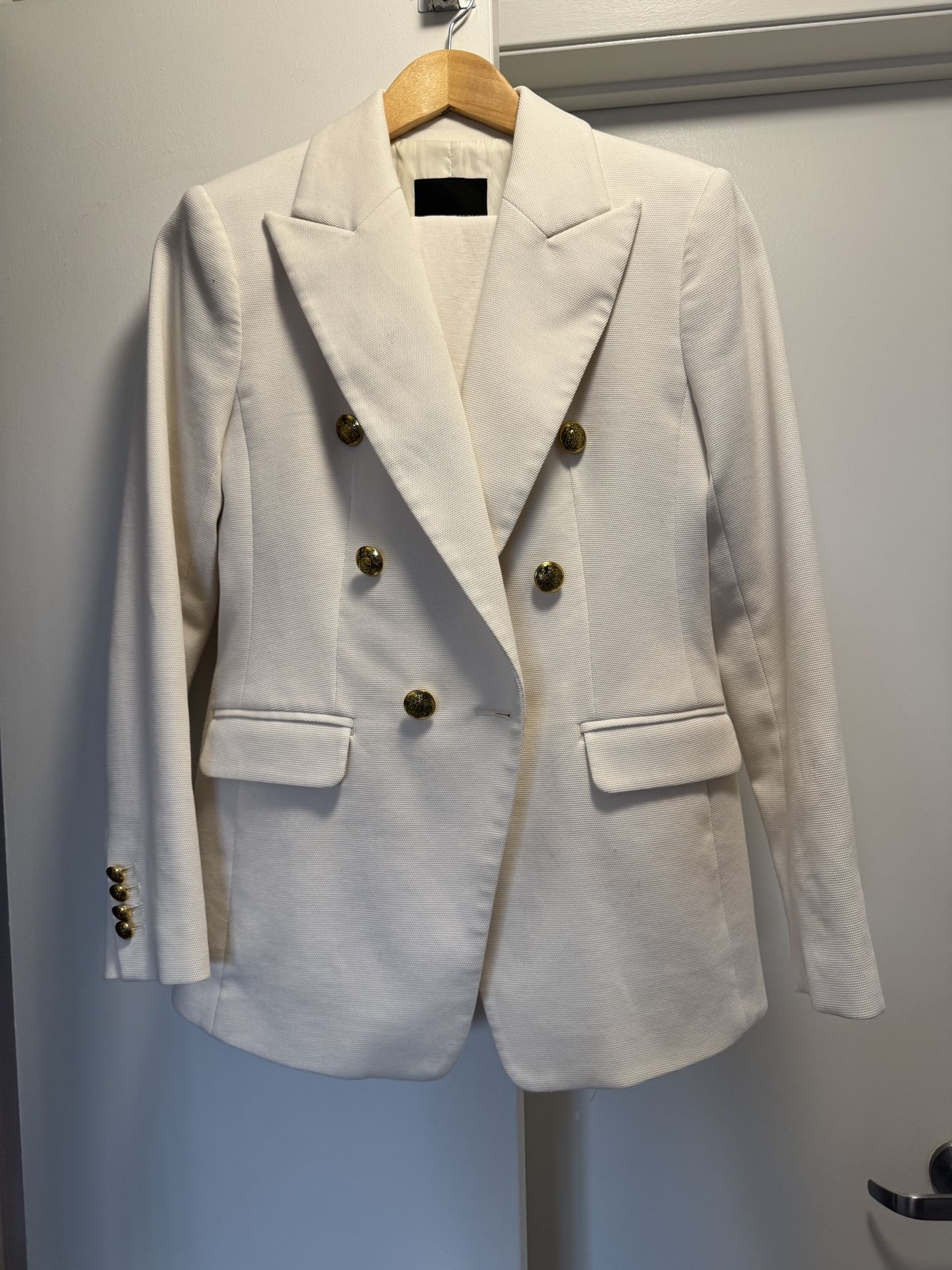 Banana Republic Double Breasted Blazer Yellow Honeycomb Size 4