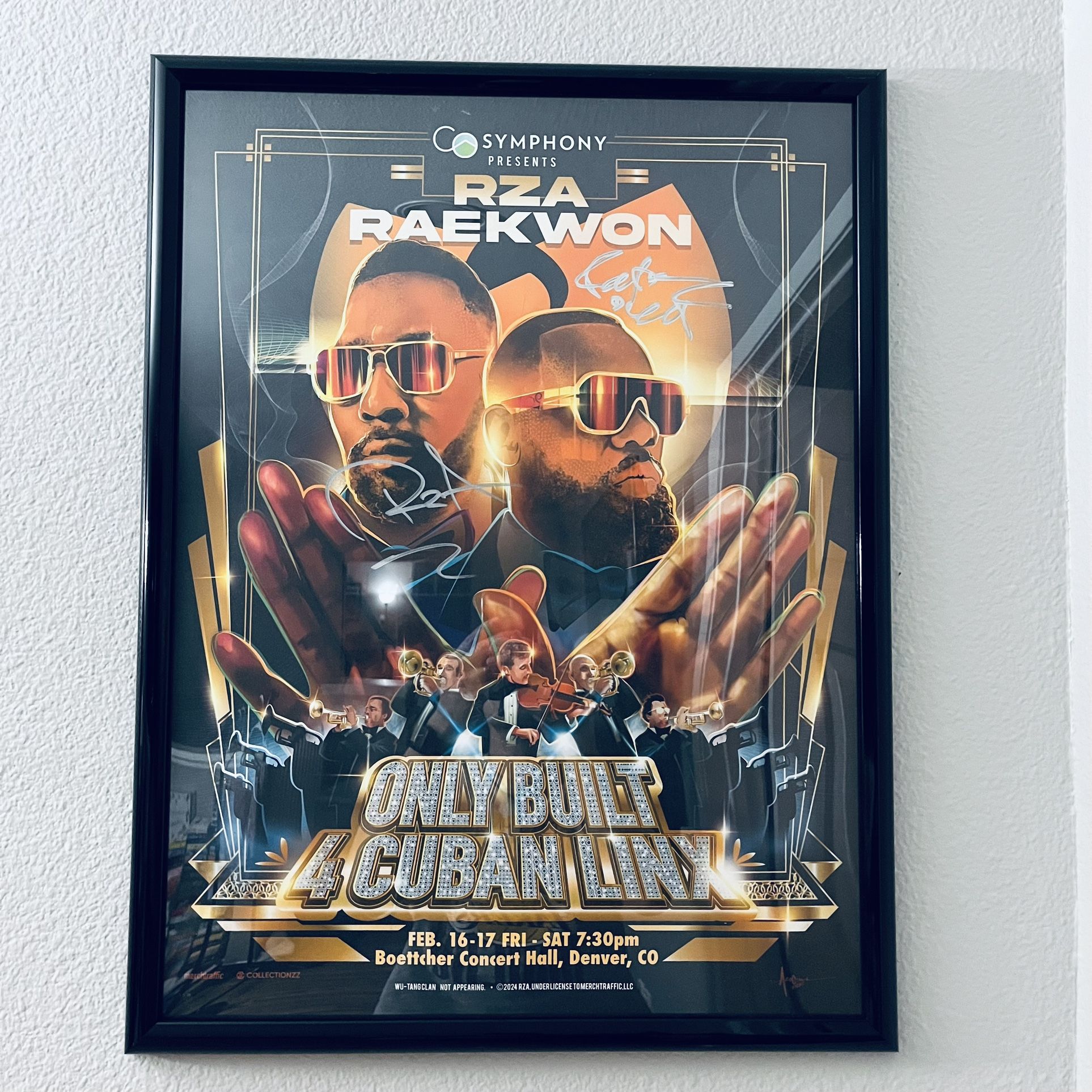 🔴Wu-Tang Signed Poster Raekwon Rza Autographed Authentic Rare WuTang Denver