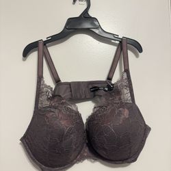 Torrid  SLATE GREY & PURPLE LACE XO push up plunge bra NWT  46B