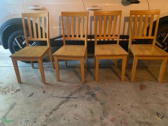 Set of 4 Solid Wood Dining Chairs