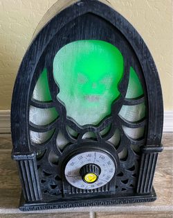 Gemmy Haunted Radio 12 Inch Light Up Halloween Prop Skeleton