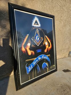 "Let There Be Light" Framed Masonic Art Print - Signed