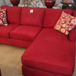 Red Reversible Chaise Sectional 