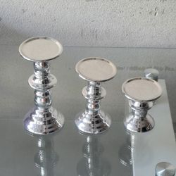 3pc. Set Candle Holder  Chrome