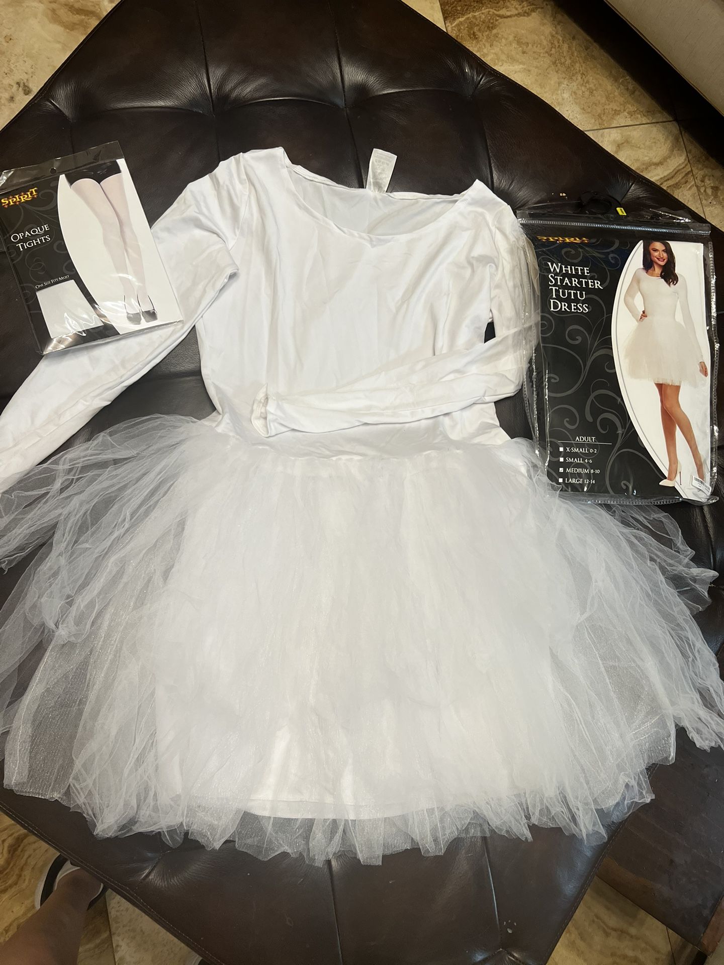 White tutu Dress Adult Plus New Tights