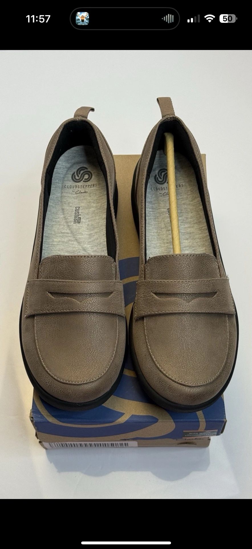 Clarks Cloudsteppers Women’s Loafers Brown 9W Wide Comfort New