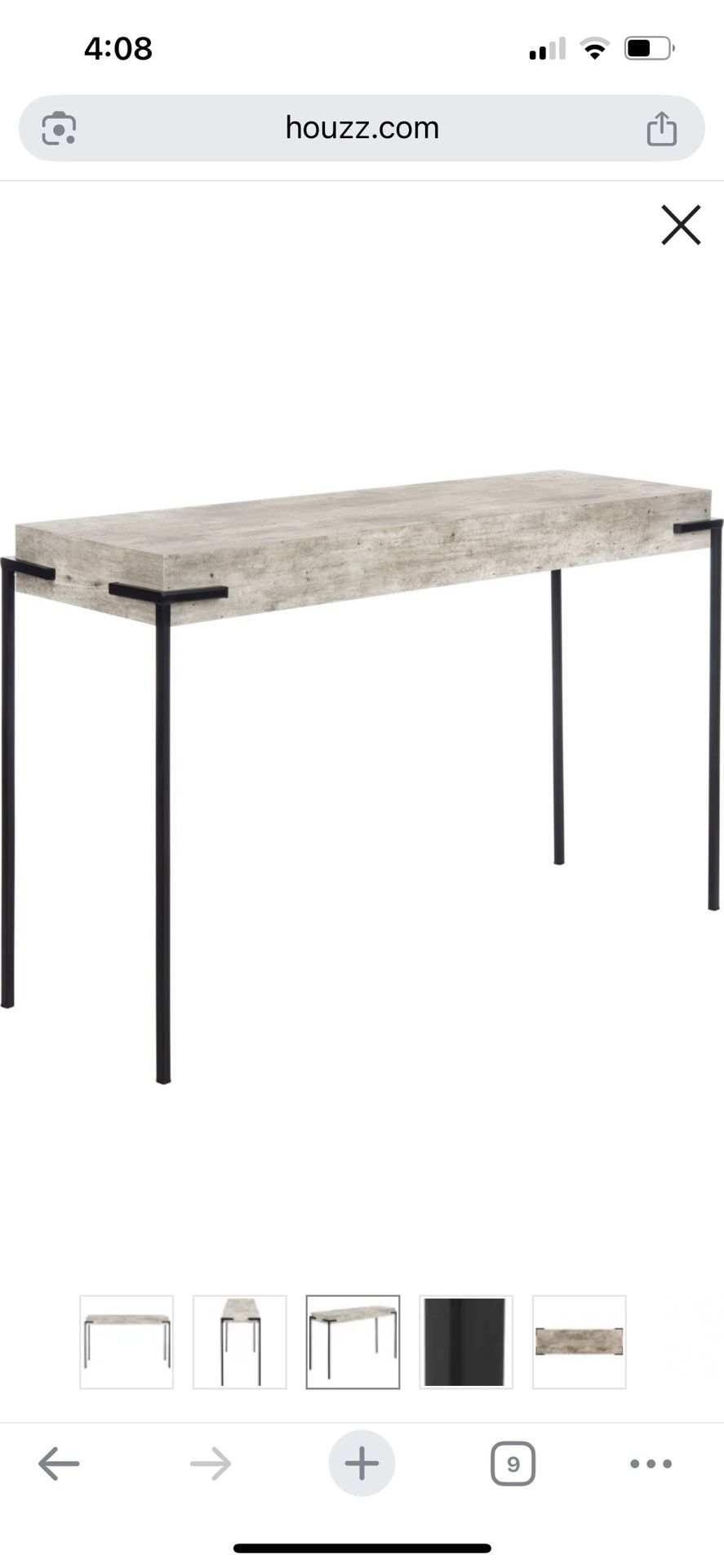 Eli Rectangle Console Table Light Grey By Safavieh New
