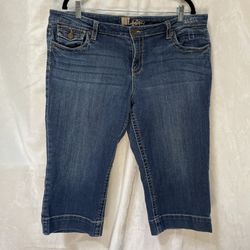 Kut From The Kloth Crop Blue Jeans Women's Size 16 Clam Diggers 
