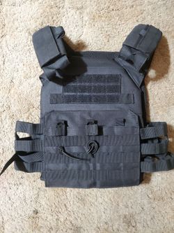 Black Tactical Plate Carriers have