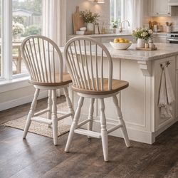 Counter Height Chairs – Solid Wood – Set of 2