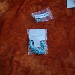 $ 8 Dollar Bracelet and Ring Set Turquoise  In Color  Bohemian Bracelet ,ring Size  7"