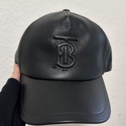 Burberry Black Leather TB Monogram Cap – Men’s | Gently Used